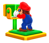 Mario with a pair of Binoculars