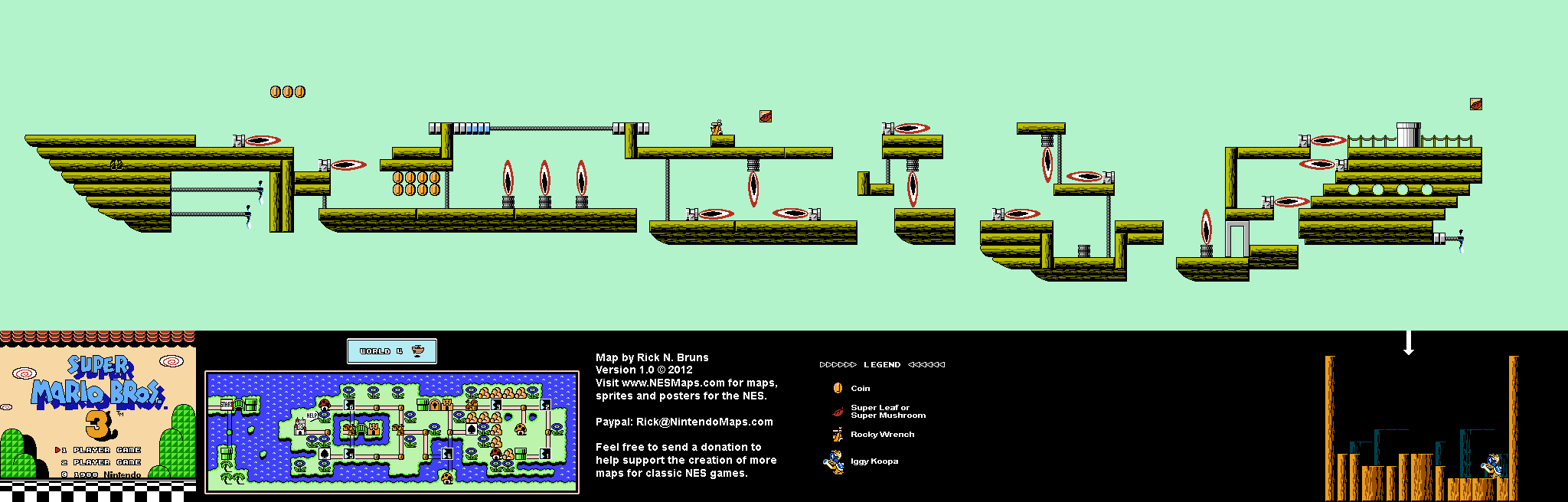 Map of World 4-Airship of Super Mario Bros. 3