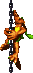 Sprite of a Klinger climbing a rope in Donkey Kong Country 2: Diddy's Kong Quest.