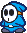 Battle idle animation of a blue Shy Guy from Paper Mario