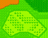 The green from Hole 10 of the Peach's Castle course from the Game Boy Color Mario Golf