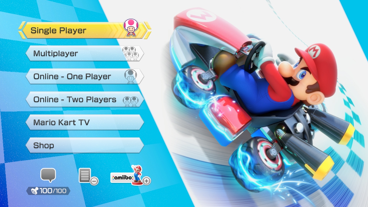 The game's main menu