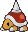 A Red Spike Top from Paper Mario: The Thousand-Year Door.