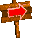 Sprite of an Arrow Sign from Donkey Kong Country