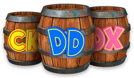 Diddy, Dixie, and Cranky Kong Barrels from Donkey Kong Country: Tropical Freeze