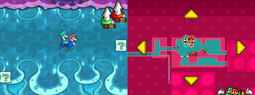 First two blocks in Pump Works of Mario & Luigi: Bowser's Inside Story.