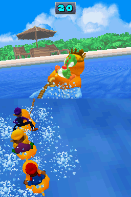 Gameplay of Rubber Ducky Rodeo in Mario Party DS.