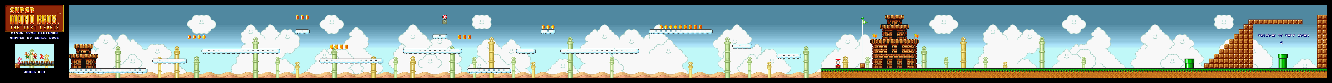 Map of World A-3 (Super Mario All-Stars version)