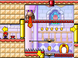 A screenshot of Room 6-9 from Mario vs. Donkey Kong 2: March of the Minis.
