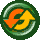 Sprite of the P-Down, D-Up badge in Paper Mario: The Thousand-Year Door.