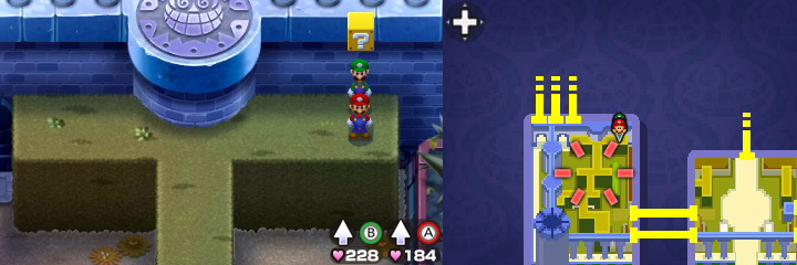 12th block in Peach's Castle of Mario & Luigi: Bowser's Inside Story + Bowser Jr.'s Journey.