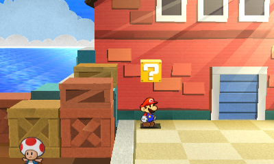 First ? Block in Surfshine Harbor of Paper Mario: Sticker Star.