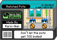 The shelf cover for one of Wario-Man's microgames in WarioWare: D.I.Y.