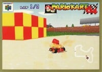 One of the Mario Kart 64 Collectible Trading Cards.