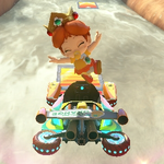 Baby Daisy performing a trick. Mario Kart 8.