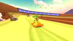 A half-pipe in Mario Kart Tour.