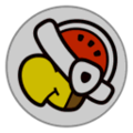 A Fire Bro emblem from Mario Kart Tour