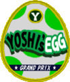 A Yoshi's Egg / Waluigi Grand Prix sign from Mario Kart Wii
