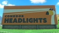 Conkdor Headlights advert in Mario Kart World