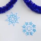 Thumbnail of two printable Mario-themed snowflakes