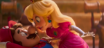 Peach discouraging Mario from dueling with Donkey Kong