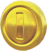 Artwork of a Coin from Super Mario Odyssey.
