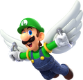 Luigi with wings in Paratroopa Flight School