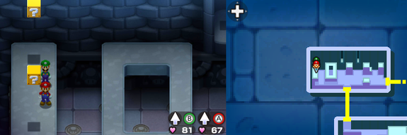 Nineteenth and twentieth blocks in Toad Town of Mario & Luigi: Bowser's Inside Story + Bowser Jr.'s Journey.