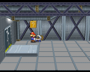 First ? Block in X-Naut Fortress of Paper Mario: The Thousand-Year Door.