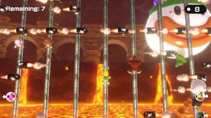 A pole-climbing minigame in Super Mario Party Jamboree