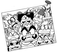 Koopalings and Bowser from page 46, volume 3 of Super Mario-kun.