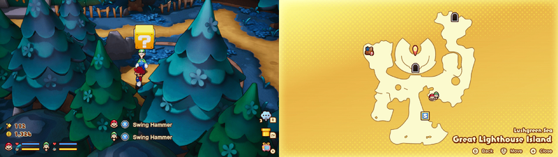 Fifth ? block in the Lushgreen Sea Great Lighthouse Island from Mario & Luigi: Brothership