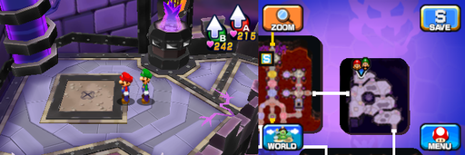 Location of the seventeenth beanhole in Neo Bowser Castle (Dream Team's version).