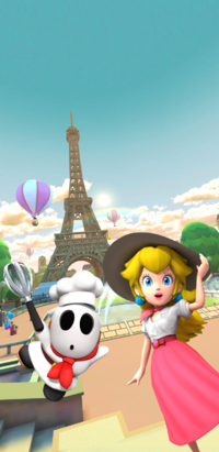 Mario Kart Tour on X: The Paris tour is here and Peach is dressed for  vacation! It looks like she's enjoying her time in a city full of fine art!  #MarioKartTour continues