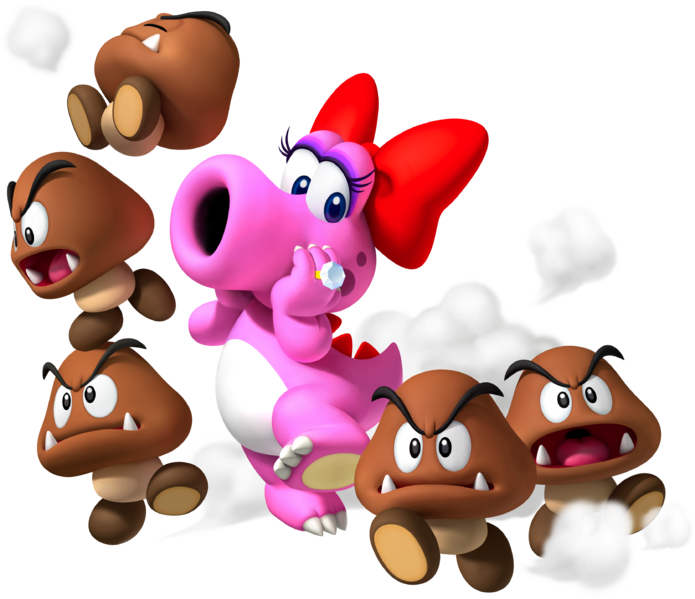 File:MP9 Birdo and Goomba Group Artwork.png
