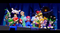 Every hero about to attack at once to defeat Cursa in Mario + Rabbids Sparks of Hope
