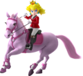 Princess Peach on a horse