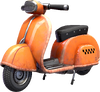 Rendered 3D model of a motor scooter