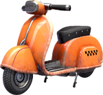Rendered 3D model of a motor scooter