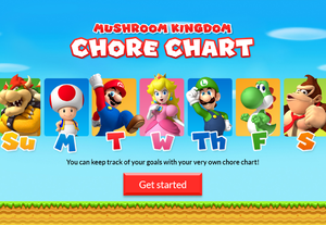 Title screen for Mushroom Kingdom Chore Chart