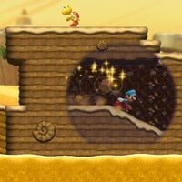 Squared screenshot of a false wall from New Super Mario Bros. U.