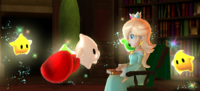 Rosalina and her Lumas in the 2nd ending of Super Mario Galaxy 2.