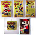 Plushie depicting Mario hitting a drum with artwork from Super Mario World