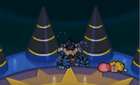 The graphical changes between both versions, showing Dark Bowser being defeated