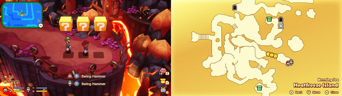 Blocks 21-23 in Heatfreeze Island from Mario & Luigi: Brothership