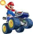 Mario preparing to toss a Fireball.