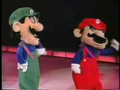 Mario and Luigi receive the Purple Plunger for Bravery from Princess Toadstool.