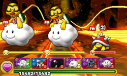 Screenshot of World 7-10, from Puzzle & Dragons: Super Mario Bros. Edition.
