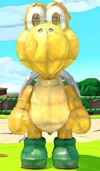 A Paper Macho Koopa Troopa from Paper Mario: The Origami King.