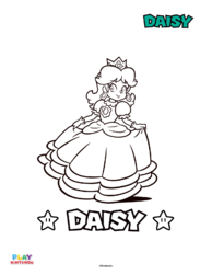 Line art of Daisy from a paint-by-number activity